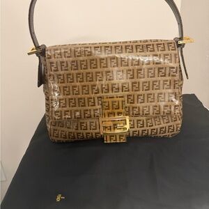 Fendi Mamma Baguette Vintage Monogram Shoulder Bag